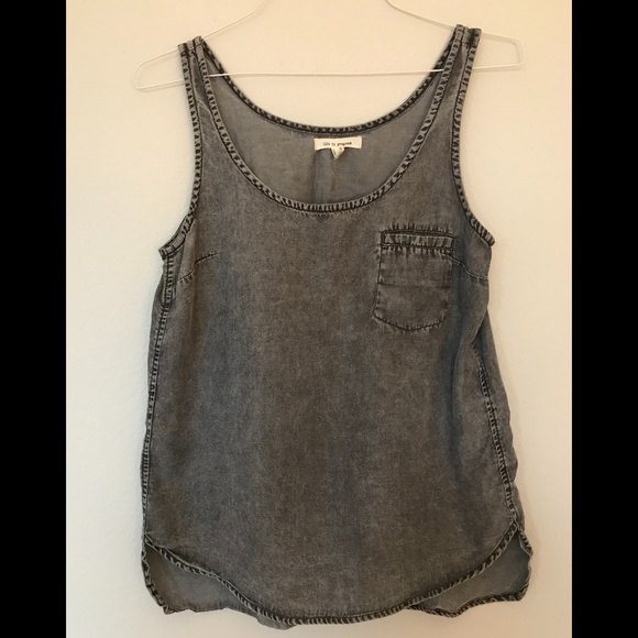life in progress Tops - Life In Progress Gray Denim Tank Top